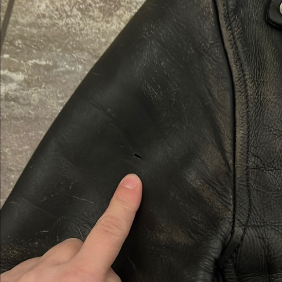 Black Leather Biker Jacket - Picture 5 of 5